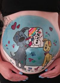 schminkfeest bellypaint woezel en pip