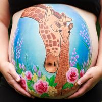 schminkfeest bellypaint giraffe